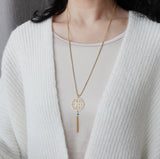 Auspicious Origin Large Tassel Pendant Necklace Gold
