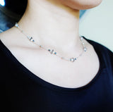 The Nine Gray Gemstone Choker Necklace and Earrings Set