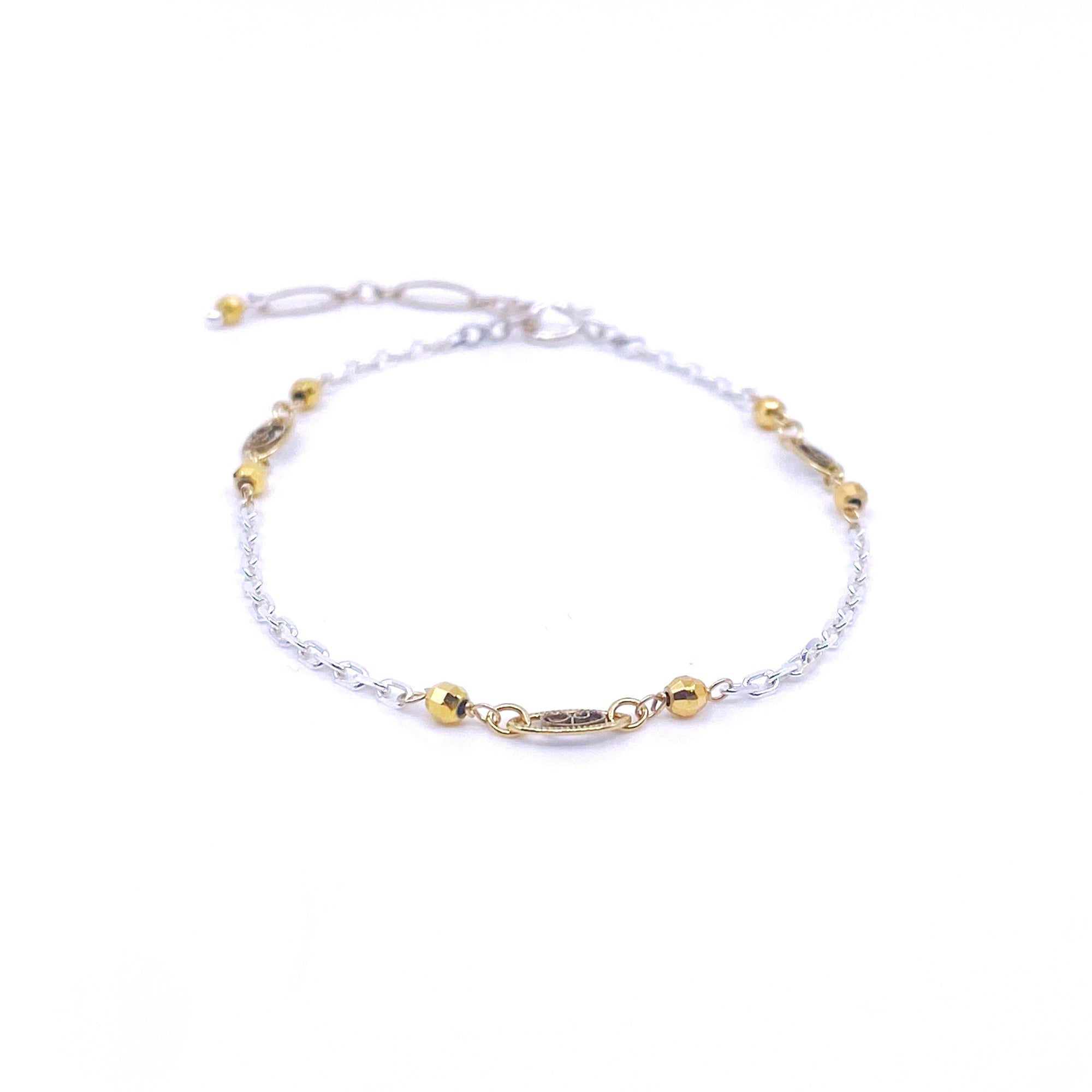 Silver and Gold Auspicious Clouds Bracelet