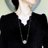 The Nine Gray Gemstone Necklace in Sterling Silver