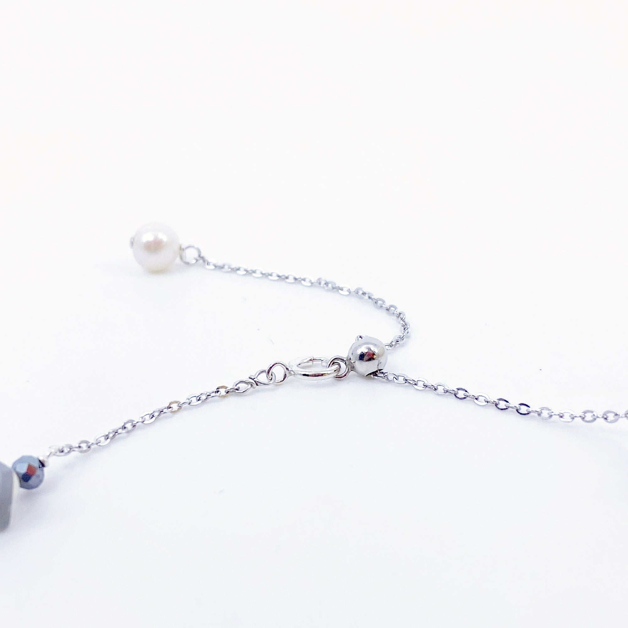 The Nine Gray Gemstone Choker Necklace and Earrings Set