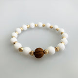 Vintage Style 8mm Tridacna Herbal Bracelet