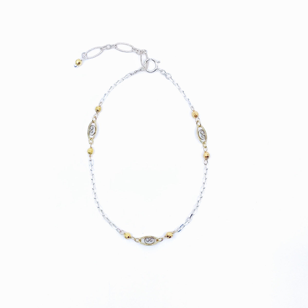 Silver and Gold Auspicious Clouds Bracelet
