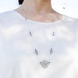 The Nine Gray Gemstone Necklace in Sterling Silver