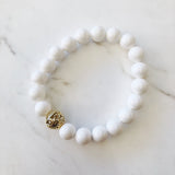 Beaded Auspicious Tridacna Bracelet 10mm