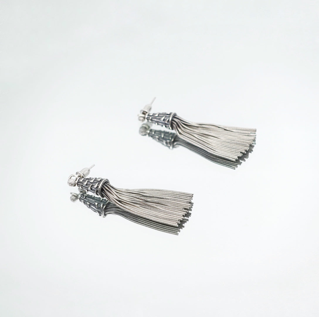 Sterling Silver Tassel Stud Earrings