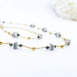 The Nine Gray Gemstone Choker Necklace and Bracelet Set