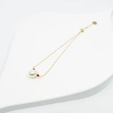 Браслет на лодыжку с золотым наполнителем из пресноводного жемчуга