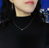 New York Minimal Diamond Pendant Silver