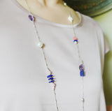 The Nine Purple Gemstone and Flower Necklace