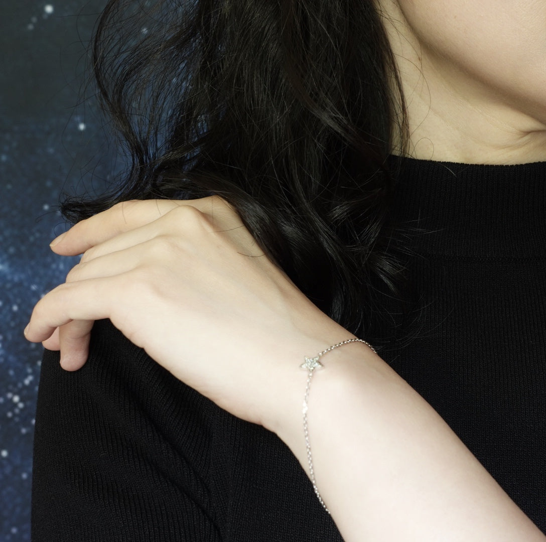 Star Orbit Diamond Star Bracelet Silver 