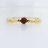 Vintage Style 6mm Amber Herbal Bead Bracelet