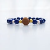 Beaded Lapis Herbal Bracelet 8mm
