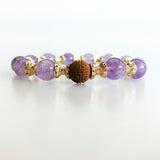 Beaded Herbal Amethyst Bracelet 10mm
