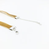 Gold Velvet Choker Necklace with Silver Adjustable Chain