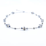 The Nine Gray Gemstone Choker Necklace and Earrings Set