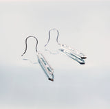 New York Floating Diamond Earrings Silver 