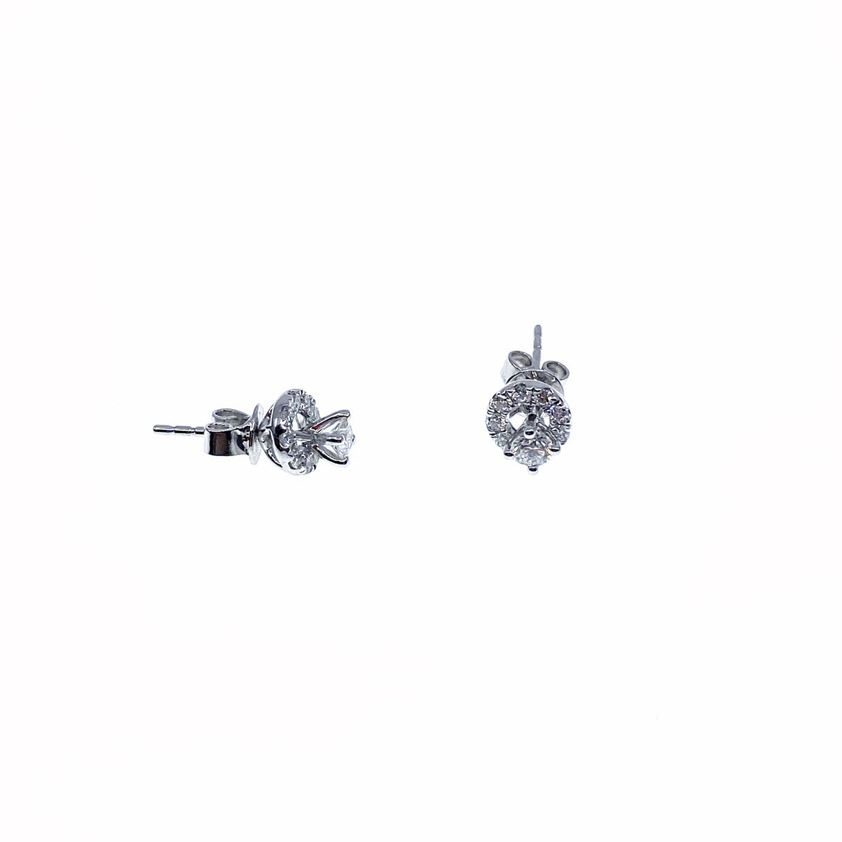 New York Pavé Ring Diamond Studs Silver 