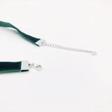 Emerald Green Velvet Choker Necklace with Adjustable Chain