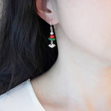 Cinnabar Lotus Charm Earrings