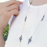 The Nine Gray Gemstone Necklace in Sterling Silver