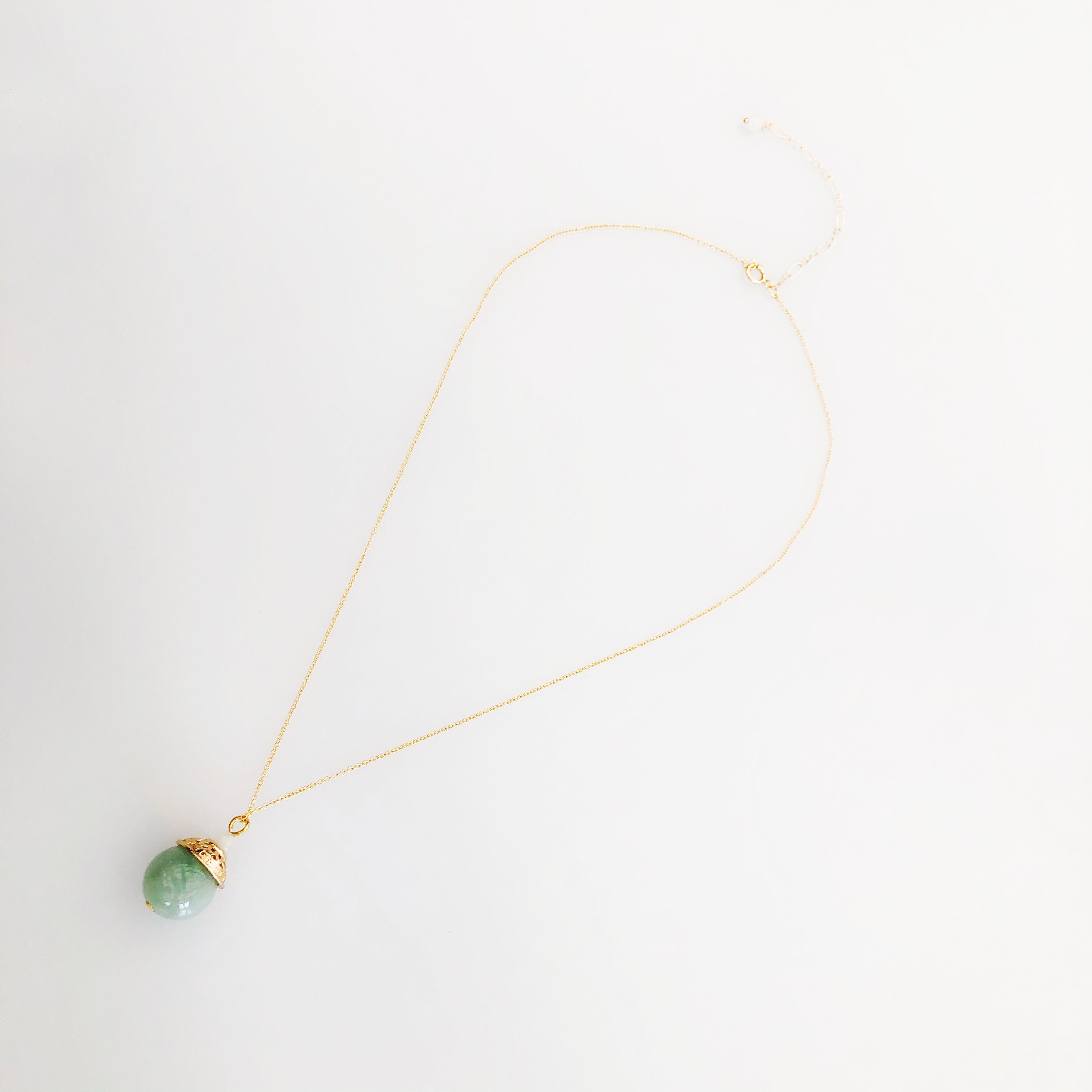 Gold Mint Jadeite Necklace