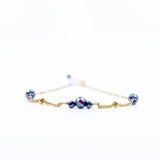 Браслет из девяти терагерцовых камней с золотым напылением