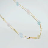 Длинное ожерелье из девяти морганитов