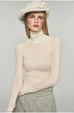 Rhinestone High Neck Long Sleeve T-Shirt