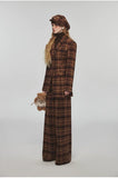 Plaid Slim-fit Waist-tie Blazer