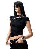 Knot-Pleated Slim-Fit Acetate T-shirt