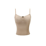 Pleated Lace Waist-cinched Tank Top