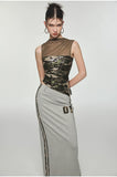 Camouflage Sequin Mesh Tank Top