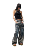 Floral Austrian Rhinestone I-shaped Vest