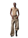 Knot-Pleated Slim-Fit Acetate T-shirt