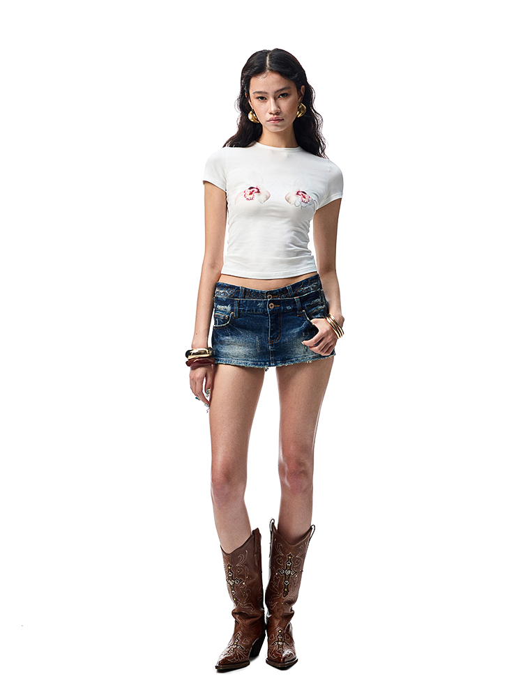 Printed Slim-Fit Short Sleeve T-shirt