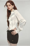 Stretchy Herringbone Satin Shirt