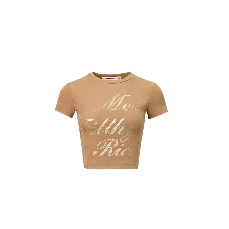 Waist-Cinched Basic T-Shirt