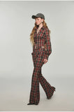 Plaid V-neck Fishbone Shirt