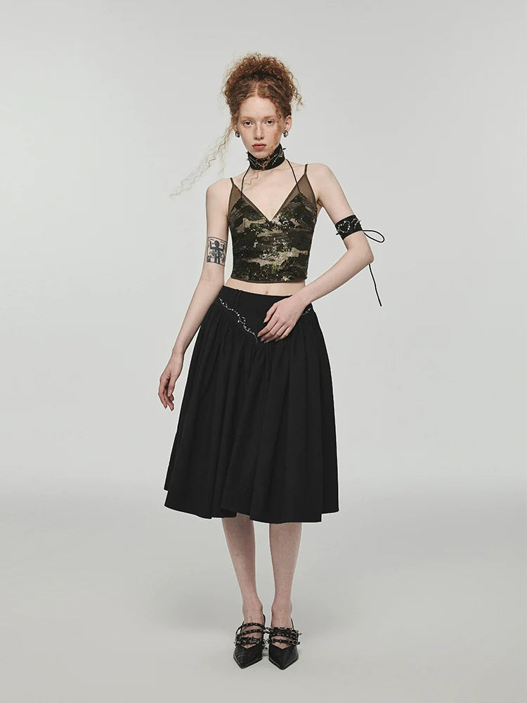 Camouflage 2-in-1 Halter Mesh Camisole