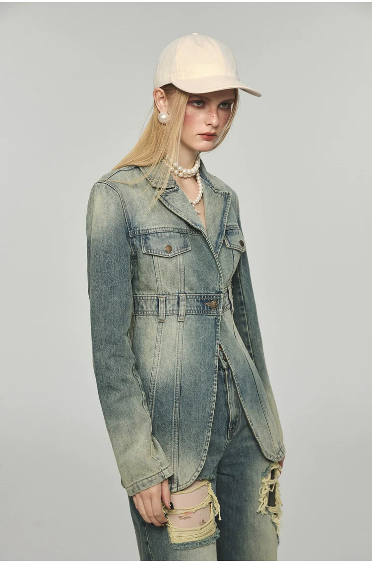 Denim Slim Fit Blazer