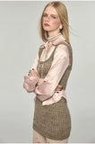 Stretchy Herringbone Satin Shirt