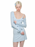 Cat Paw Trim Cardigan & Skirt Set
