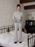 Double-Slider Small Polka Dot Devil Horn Hoodie