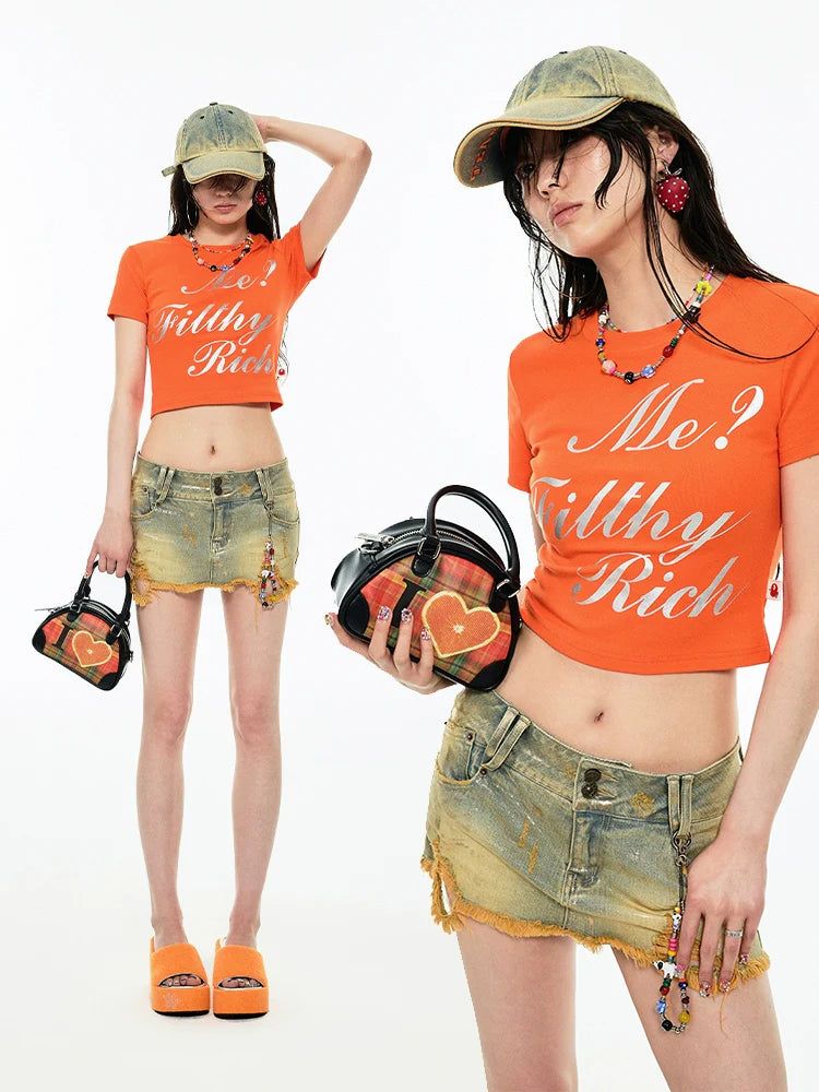 Waist-Cinched Basic T-Shirt