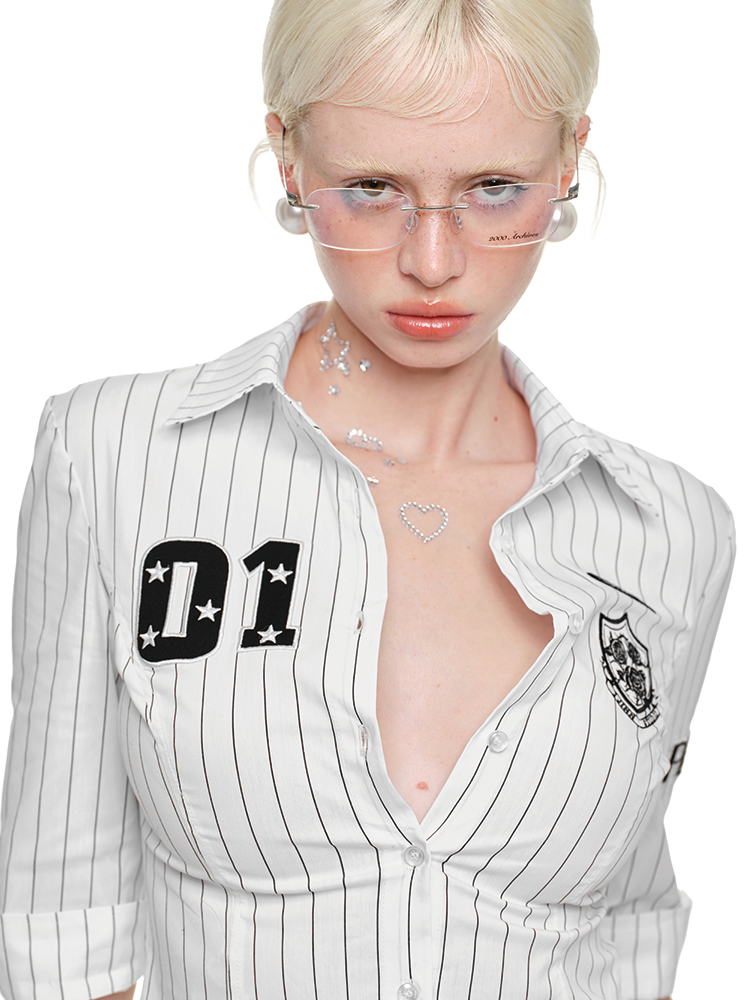 Black & White Striped Retro?Shirt