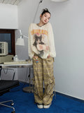Cat Print Knitted T-shirt