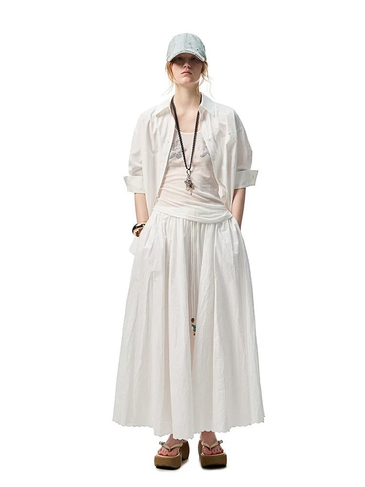 Mid Sleeve Loose-fit Shirt & Skirt Set