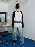 Printed Knitted Raglan-Sleeve T-Shirt