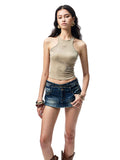 Floral Austrian Rhinestone I-shaped Vest